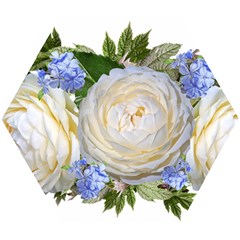 Roses Flowers Plumbago Arrangement Wooden Puzzle Hexagon by Pakrebo