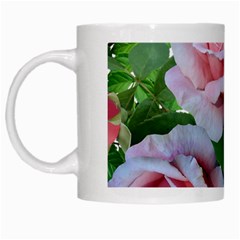 Roses Pink Flowers Leaves White Mugs by Pakrebo