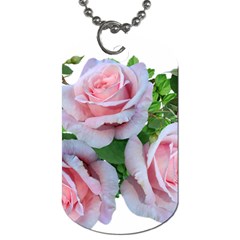 Roses Pink Flowers Leaves Dog Tag (one Side) by Pakrebo