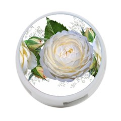 Flowers Roses White Fragrant 4-Port USB Hub (Two Sides)