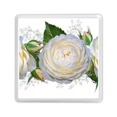 Flowers Roses White Fragrant Memory Card Reader (Square)