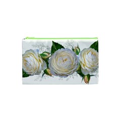 Flowers Roses White Fragrant Cosmetic Bag (XS)