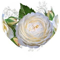 Flowers Roses White Fragrant Wooden Puzzle Heart