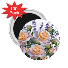 Roses Flowers Salvias Arrangement 2 25  Magnets (100 Pack)  by Pakrebo