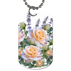 Roses Flowers Salvias Arrangement Dog Tag (one Side) by Pakrebo