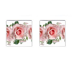 Roses Flowers Wax Flowers Cufflinks (square) by Pakrebo