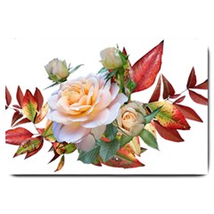 Autumn Leaves Roses Flowers Garden Large Doormat  by Pakrebo