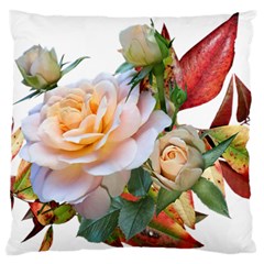 Autumn Leaves Roses Flowers Garden Standard Flano Cushion Case (one Side) by Pakrebo