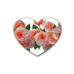 Roses Flowers Arrangement Perfume Rubber Coaster (heart)  by Pakrebo