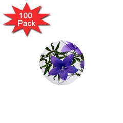 Flowers Blue Campanula Arrangement 1  Mini Buttons (100 Pack)  by Pakrebo