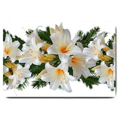 Lilies Belladonna White Flowers Large Doormat  by Pakrebo