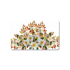 Flowers Roses Leaves Autumn Magnet (name Card) by Pakrebo