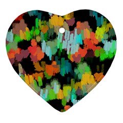 Paint Brushes On A Black Background                                Ornament (heart) by LalyLauraFLM