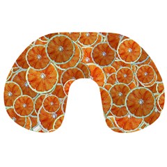 Oranges Background Travel Neck Pillow