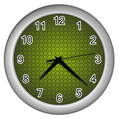 Hexagon Background Circle Wall Clock (silver) by HermanTelo