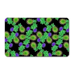 Flowers Pattern Background Magnet (rectangular) by HermanTelo