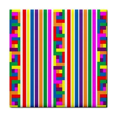 Rainbow Geometric Spectrum Tile Coaster