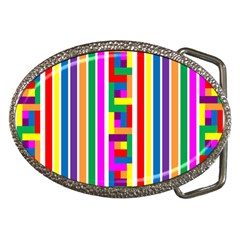 Rainbow Geometric Spectrum Belt Buckles