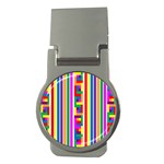 Rainbow Geometric Spectrum Money Clips (Round)  Front