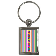 Rainbow Geometric Spectrum Key Chain (rectangle)