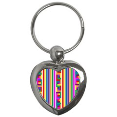 Rainbow Geometric Spectrum Key Chain (heart)