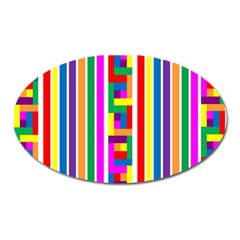 Rainbow Geometric Spectrum Oval Magnet