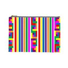 Rainbow Geometric Spectrum Cosmetic Bag (large) by Mariart