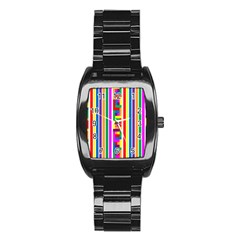 Rainbow Geometric Spectrum Stainless Steel Barrel Watch