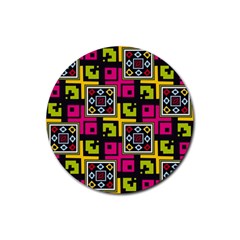 Squares Pattern                                  Rubber Round Coaster (4 Pack)