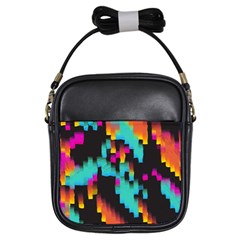 Rectangles in retro colors                                  Girls Sling Bag