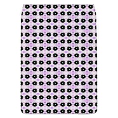 Black Flower On Pink White Pattern Removable Flap Cover (l) by BrightVibesDesign