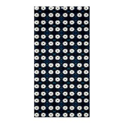 White Flower Pattern On Dark Blue Shower Curtain 36  X 72  (stall)  by BrightVibesDesign