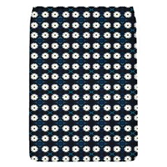 White Flower Pattern On Dark Blue Removable Flap Cover (s) by BrightVibesDesign