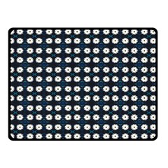 White Flower Pattern On Dark Blue Double Sided Fleece Blanket (small)  by BrightVibesDesign