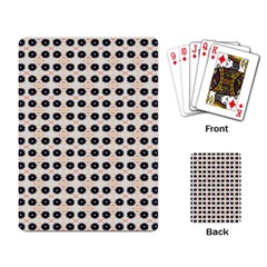 Black Flower On Yellow White Pattern Playing Cards Single Design (rectangle)