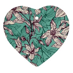 Vintage Floral Pattern Ornament (heart) by Sobalvarro