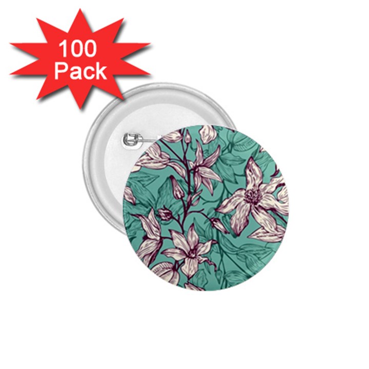 Vintage Floral Pattern 1.75  Buttons (100 pack) 