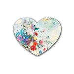 Floral Bouquet Rubber Coaster (Heart)  Front