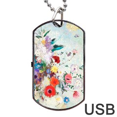 Floral Bouquet Dog Tag Usb Flash (one Side) by Sobalvarro