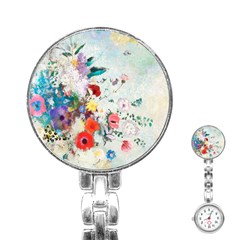 Floral Bouquet Stainless Steel Nurses Watch by Sobalvarro