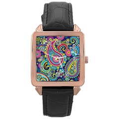 Ornament Rose Gold Leather Watch  by Sobalvarro