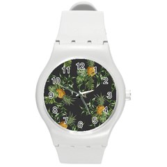 Pineapples Pattern Round Plastic Sport Watch (m) by Sobalvarro