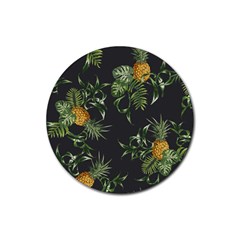Pineapples Pattern Rubber Round Coaster (4 Pack)  by Sobalvarro