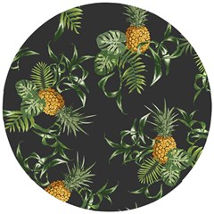 Pineapples Pattern Wooden Puzzle Round by Sobalvarro