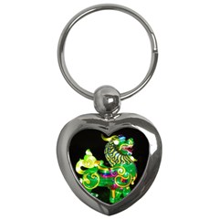 Green Ki Rin Key Chain (heart) by Riverwoman