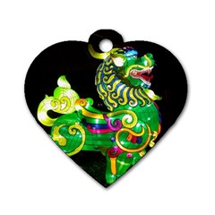 Green Ki Rin Dog Tag Heart (two Sides) by Riverwoman