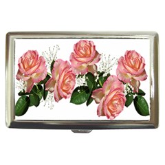 Roses Pink Leaves Flowers Perfume Cigarette Money Case by Simbadda