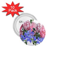 Flowers Roses Bluebells Arrangement 1 75  Buttons (10 Pack)