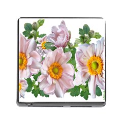 Flowers Anemone Arrangement Cut Out Memory Card Reader (square 5 Slot) by Simbadda