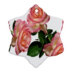 Roses Flowers Arrangement Garden Snowflake Ornament (two Sides) by Simbadda